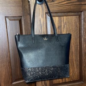 black Kate Spade tote/purse with glitter accent